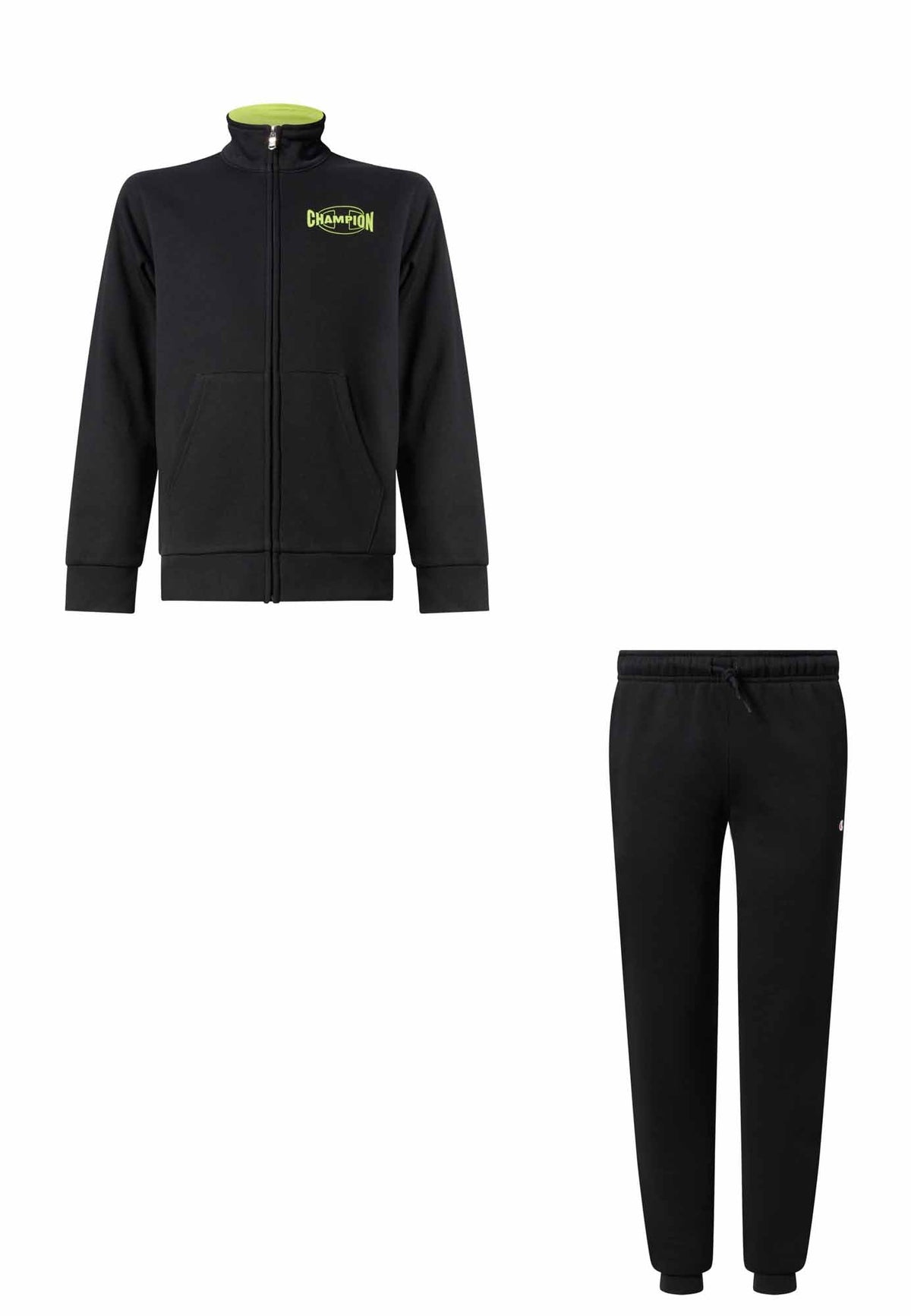 Champion Tuta con Zip Intera in Felpa - Nero
