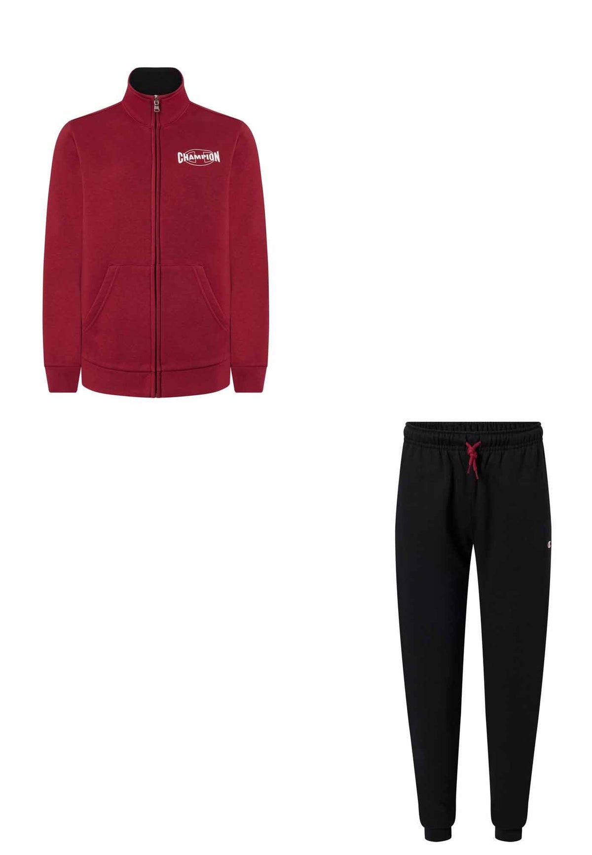 Champion Tuta con Zip Intera in Felpa - Rosso