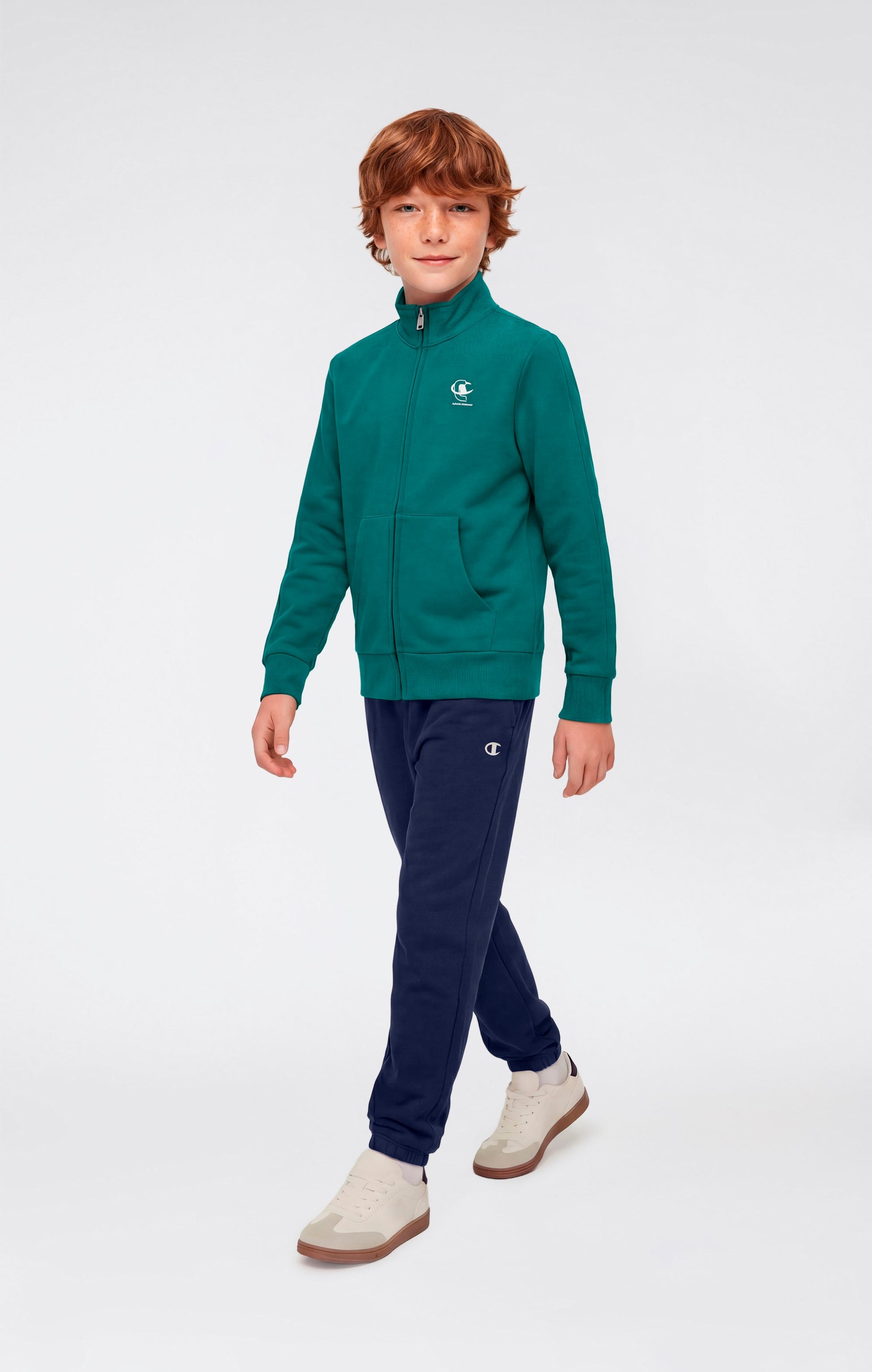 Champion Full Zip Sweatshirt e Pants con Grafica Verde