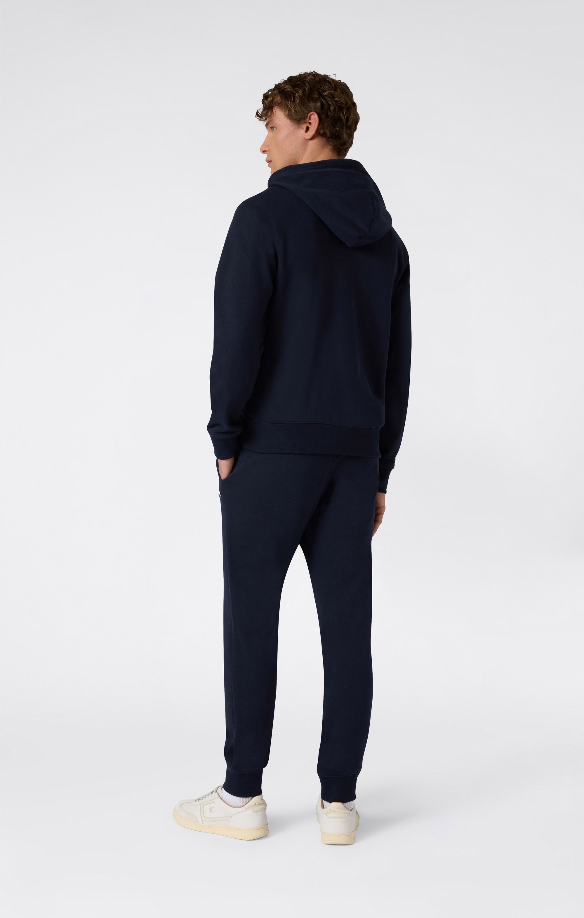 Champion Uomo Full Zip con Cappuccio Leggera Blu