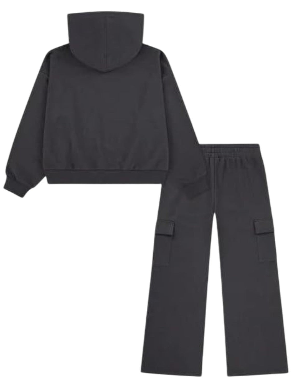 Tuta Completo 2 Pezzi Felpa con Cappuccio e Pantaloni Cargo Bambino - Dark Matter