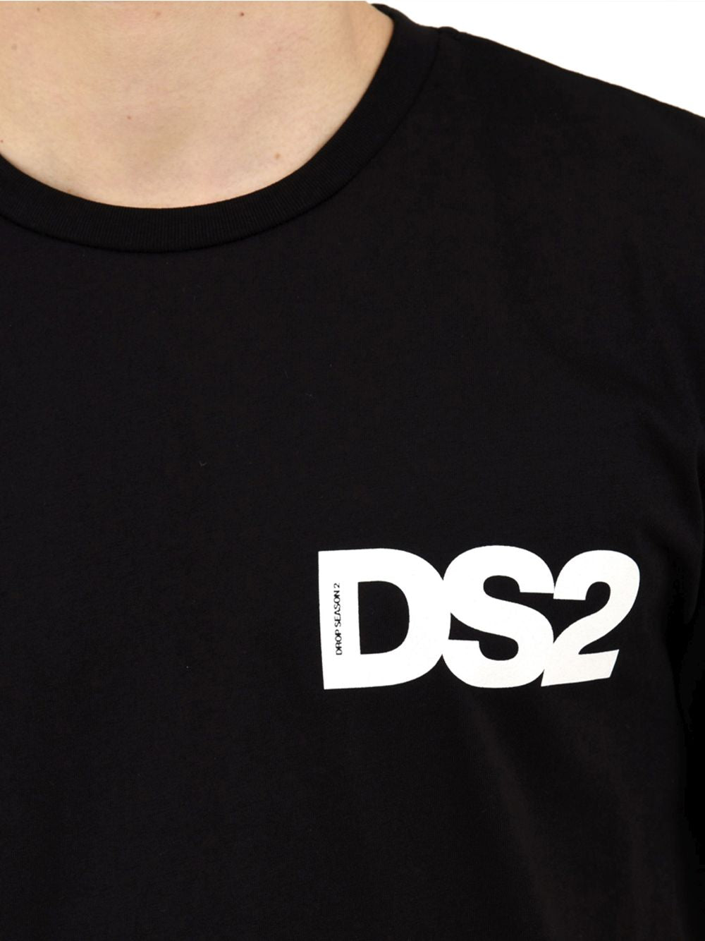 DS2 T-Shirt in cotone con logo petto Nero