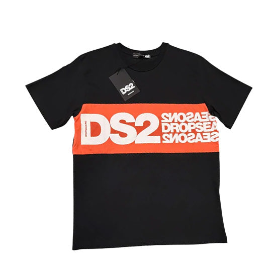 DS2 T-Shirt con maxi logo a fascia Rosso