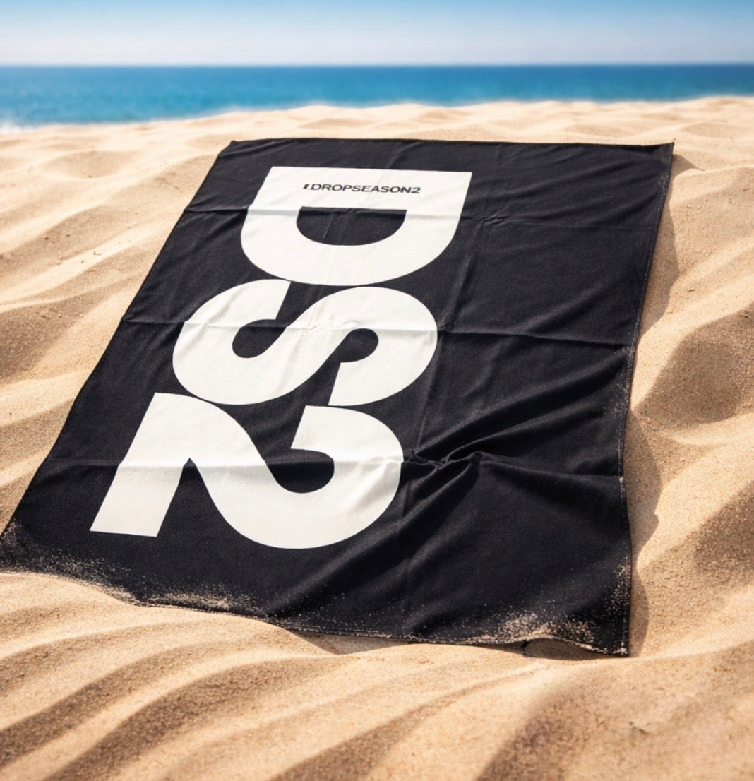 DS2 Telo Mare in misto cotone con logo verticale