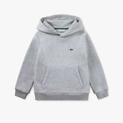 Felpa con Cappuccio Core Fleece - Argento Melange