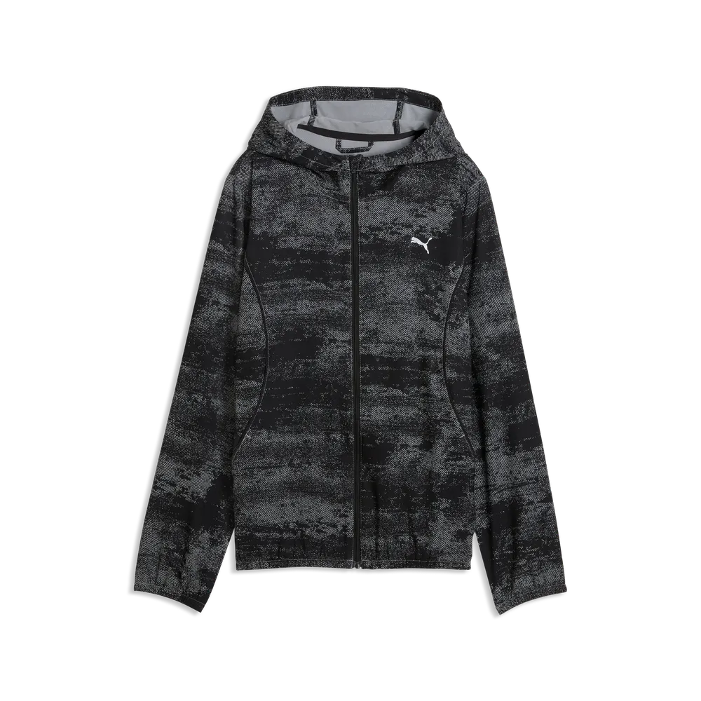 Giacca in tessuto Run Velocity Printed da donna - Nero