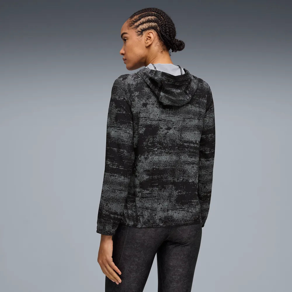 Giacca in tessuto Run Velocity Printed da donna - Nero