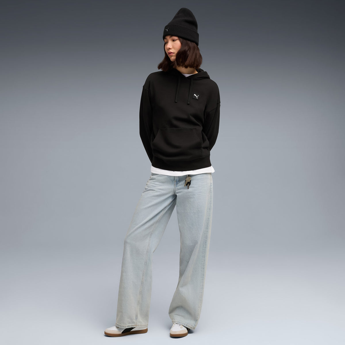 Felpa con cappuccio Essentials Elevated Comfort da donna - Nero