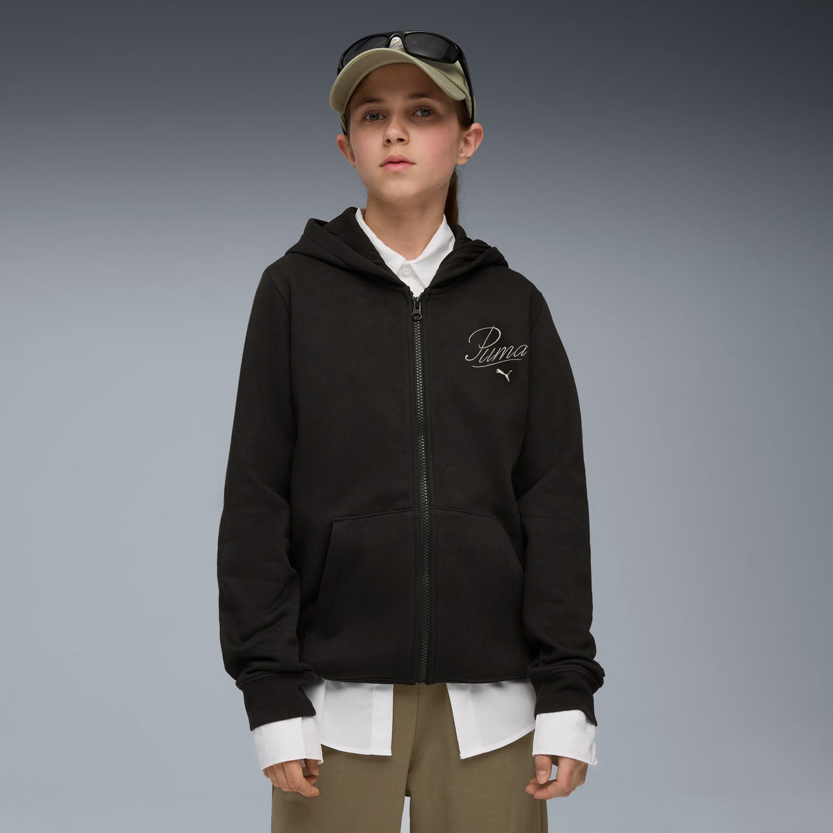 Felpa Ess Script Full-Zip - Nero