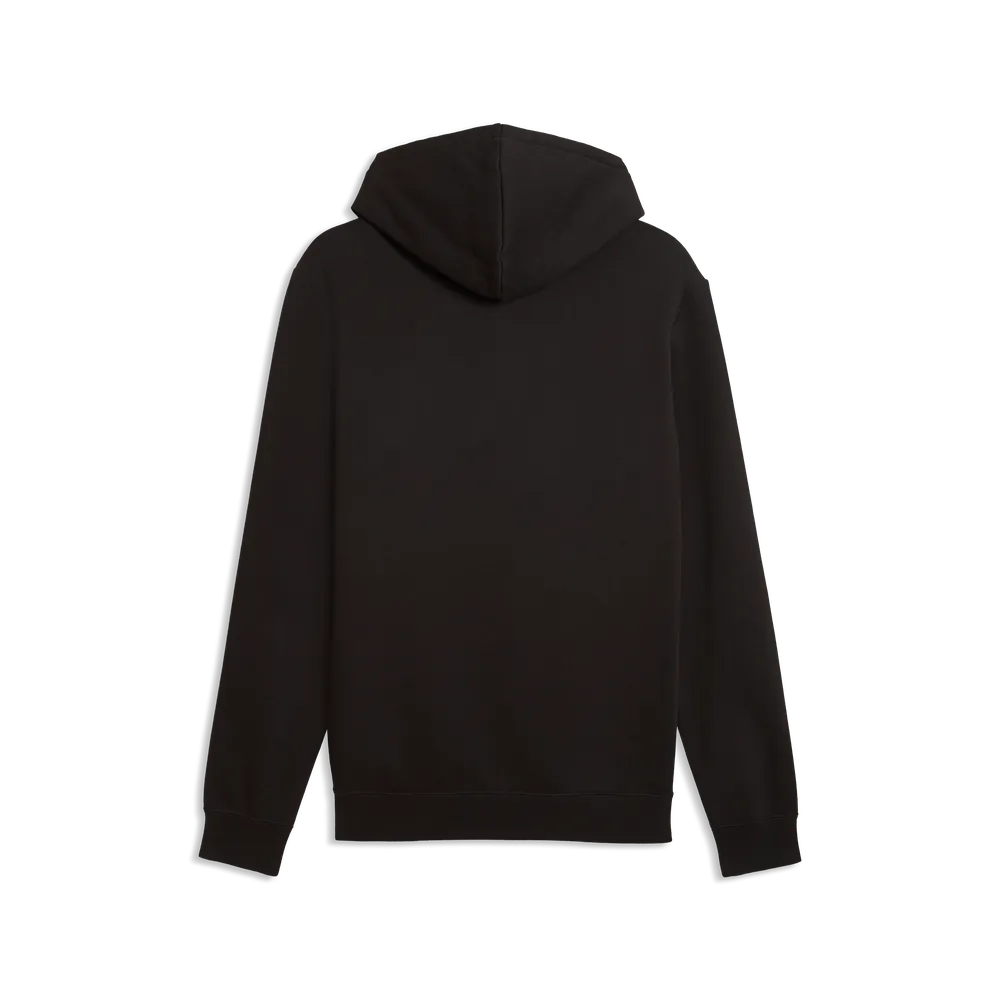 Felpa con cappuccio in pile con logo Essentials N.1 da uomo - Nero