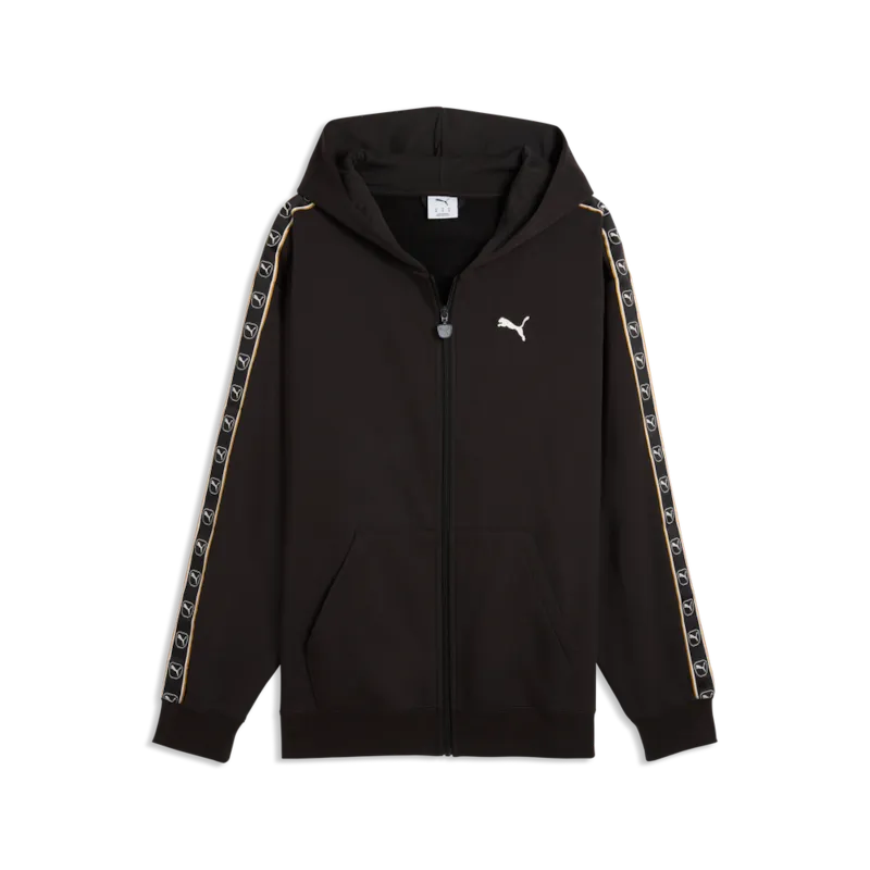 Felpa Essentials Elevated Tape Relaxed Full-Zip Hoodie Fleece - Nero
