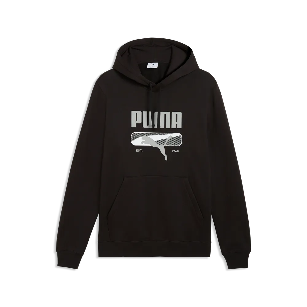 Felpa con cappuccio in pile PUMA Sport Logo Play da uomo - Nero