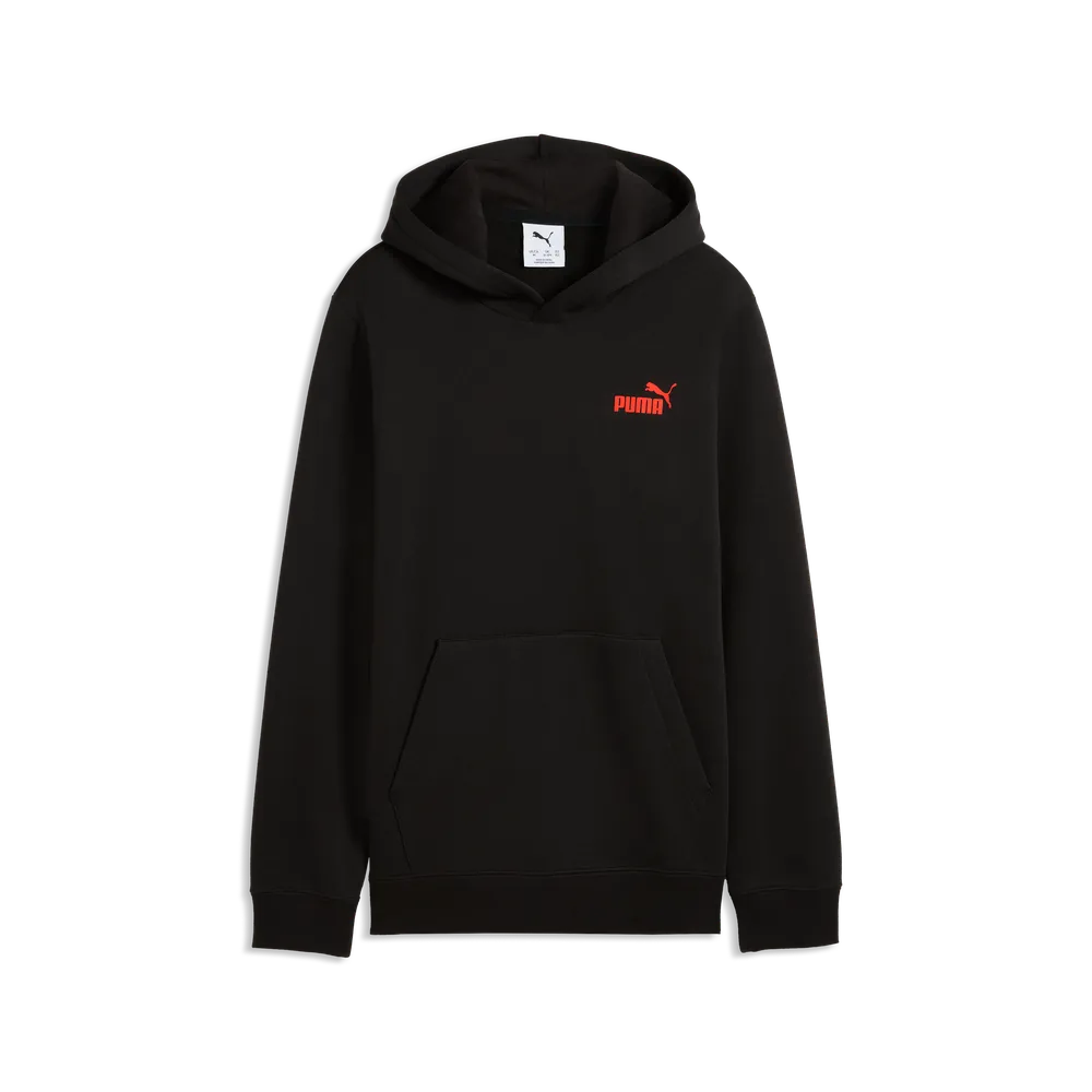 Felpa Essentials Logo Lab Brand Back Graphic Hoodie Fleece Boys - Nero