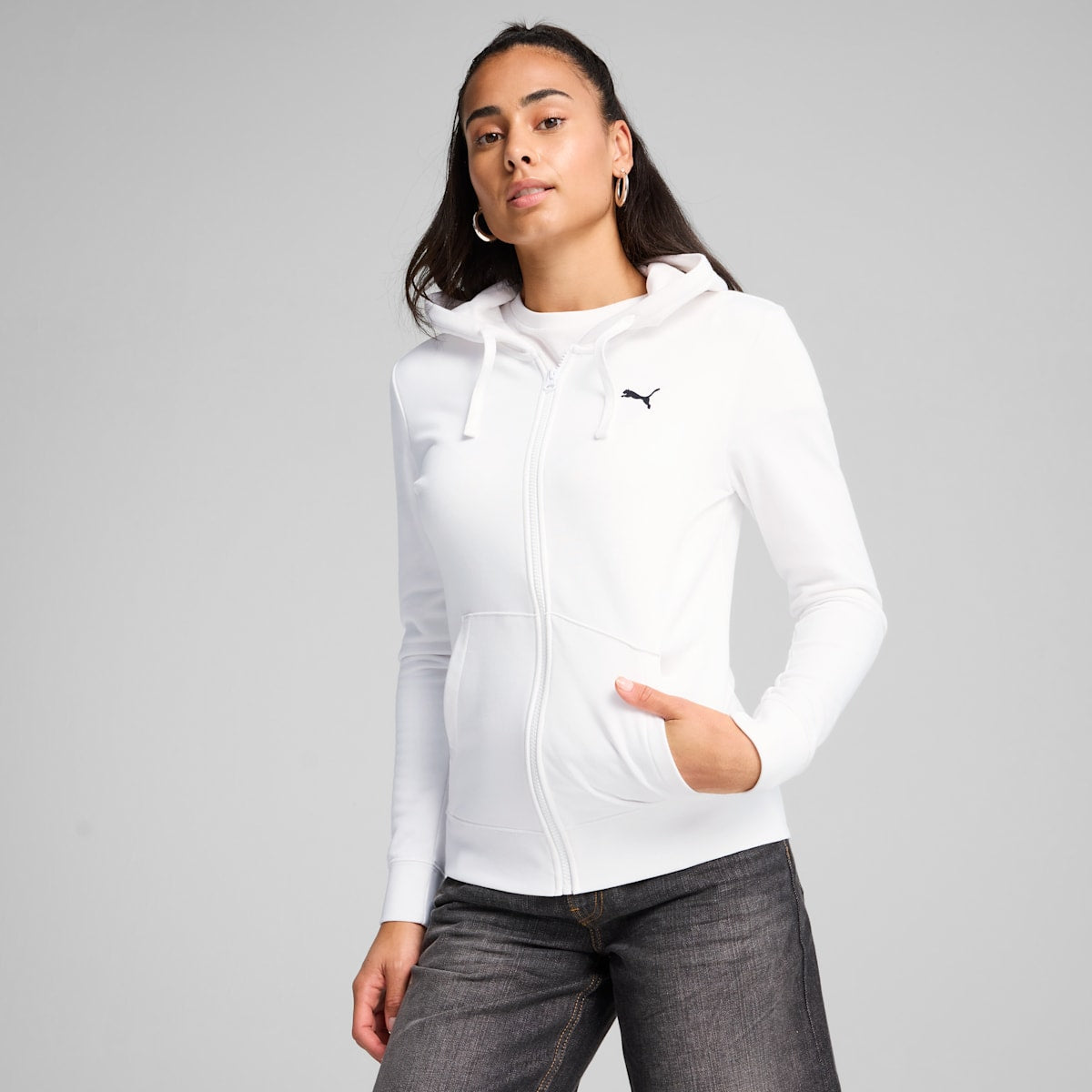 Puma ESS Full-zip Hoodie TR - Bianco Bianco