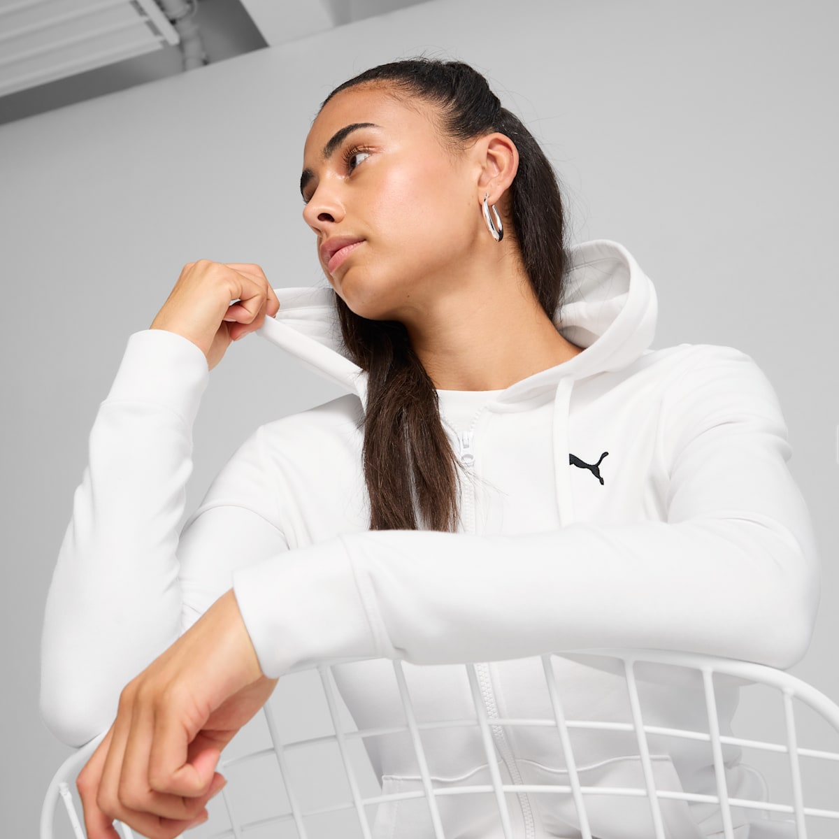 Puma ESS Full-zip Hoodie TR - Bianco Bianco