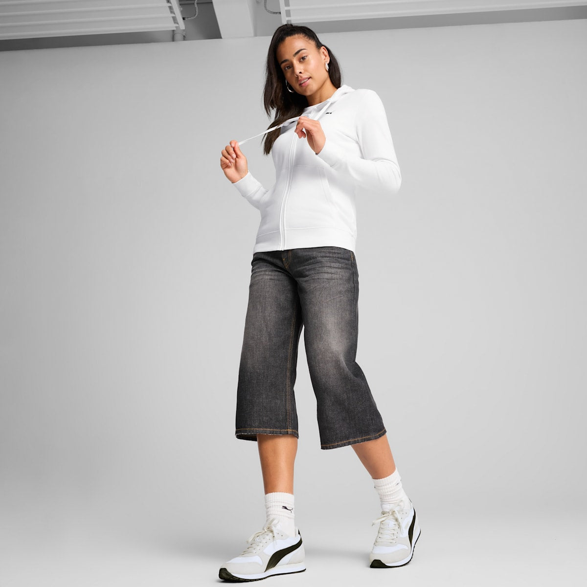 Puma ESS Full-zip Hoodie TR - Bianco Bianco