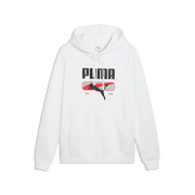 Felpa con cappuccio in pile PUMA Sport Logo Play da uomo - Bianco