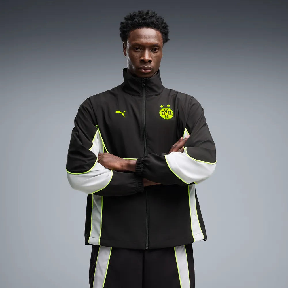 Giacca sportiva Borussia Dortmund PUMATECH-X con zip integrale da uomo - Nero