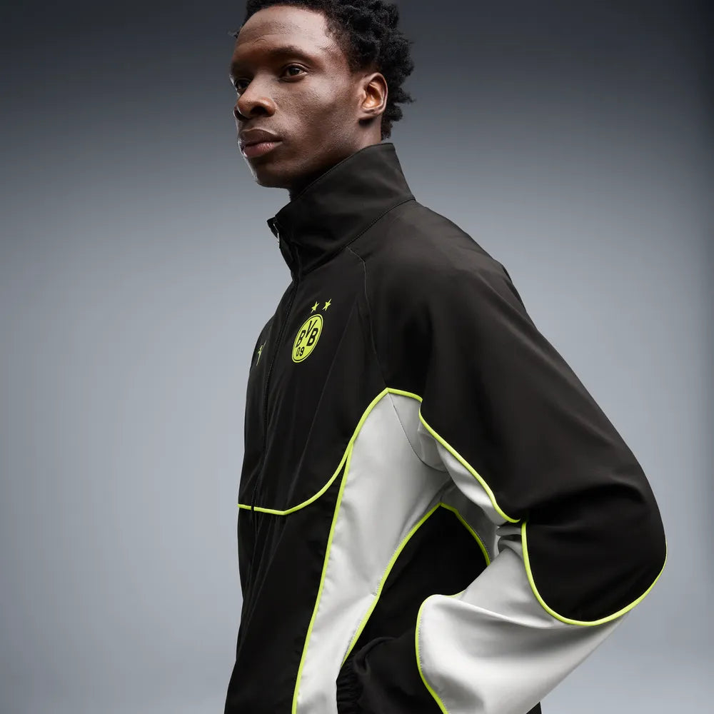 Giacca sportiva Borussia Dortmund PUMATECH-X con zip integrale da uomo - Nero