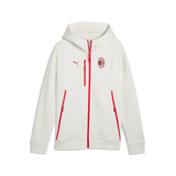 Felpa con zip integrale e cappuccio AC Milan PUMATECH da uomo - Grigio Vapore
