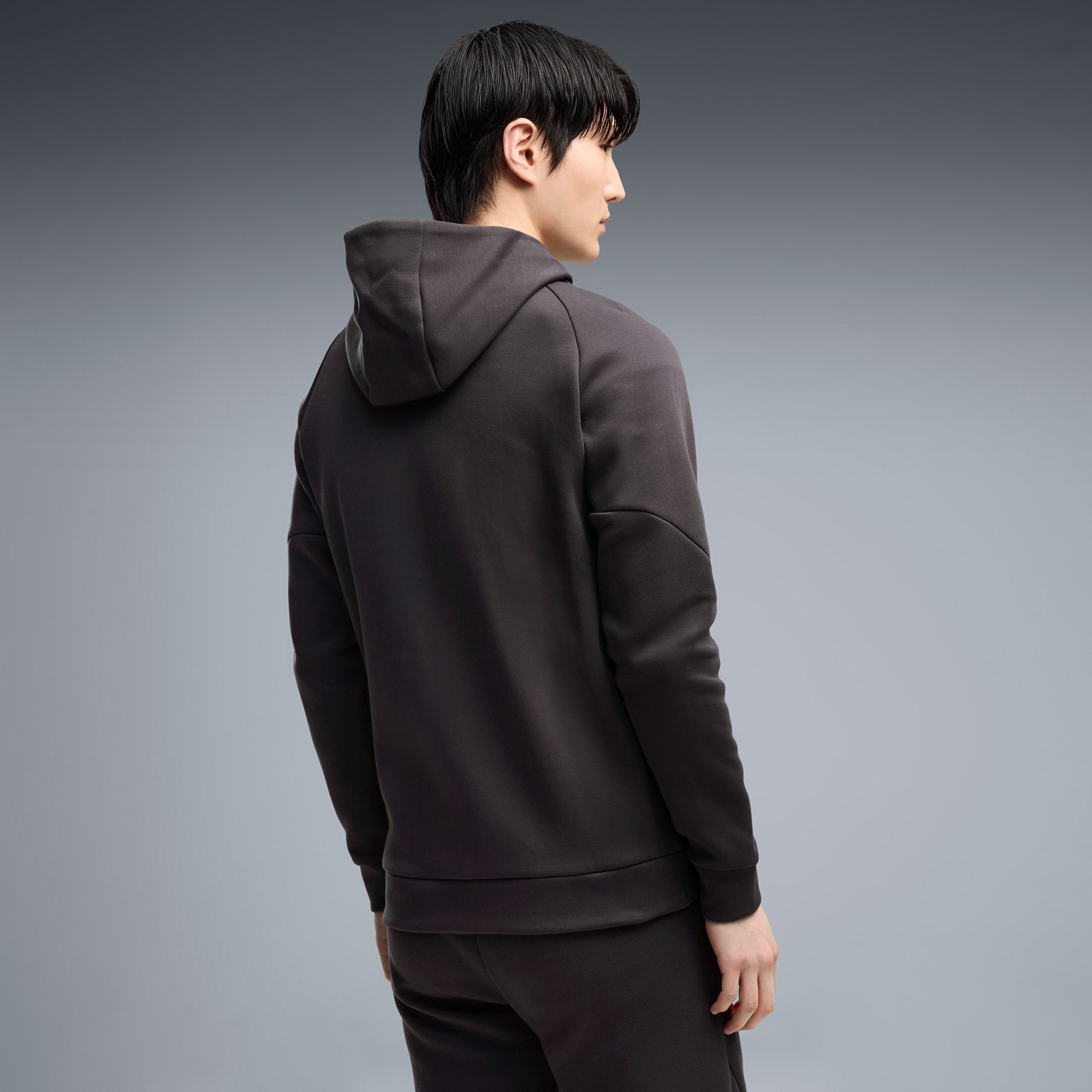 Felpa con zip integrale e cappuccio AC Milan PUMATECH da uomo - Grigio Scuro