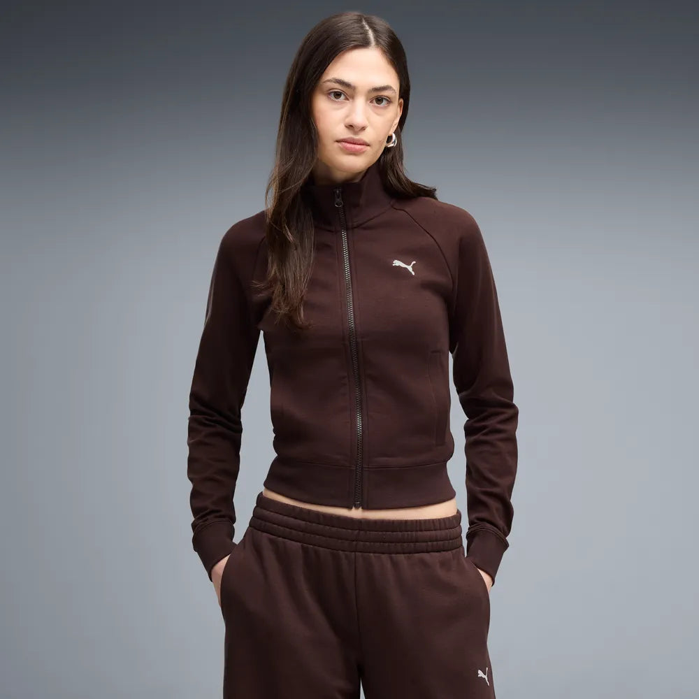Felpa Essentials Slim Track Jacket - Marrone Cioccolato