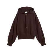 Felpa con cappuccio in pile HER dal taglio morbido da donna - Marrone Cioccolato