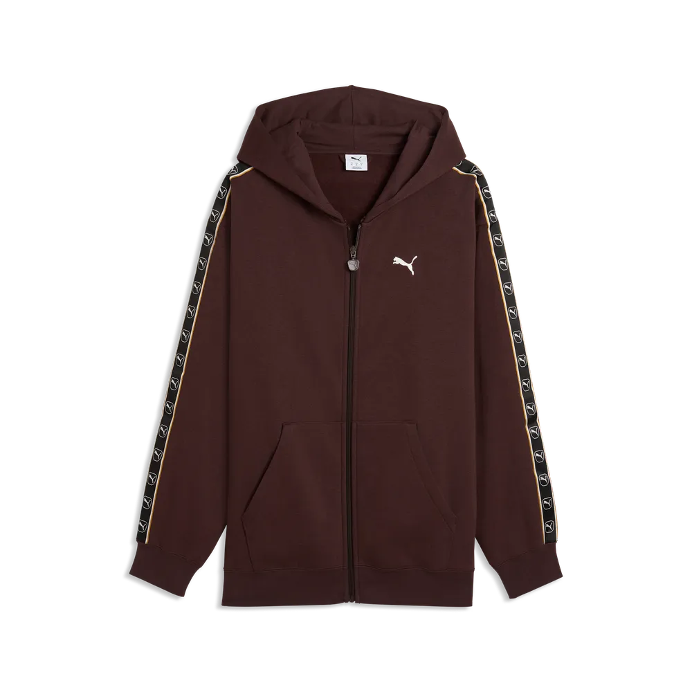 Felpa Essentials Elevated Tape Relaxed Full-Zip Hoodie Fleece - Marrone Cioccolato