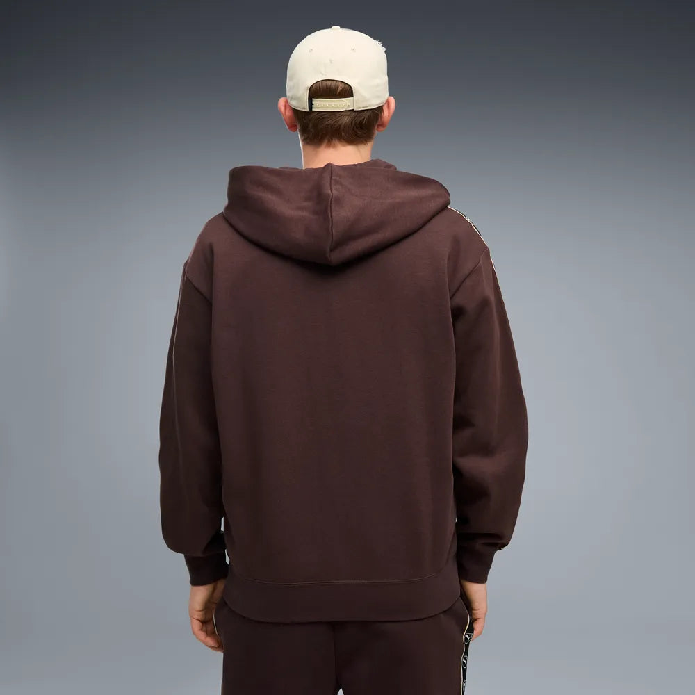 Felpa Essentials Elevated Tape Relaxed Full-Zip Hoodie Fleece - Marrone Cioccolato