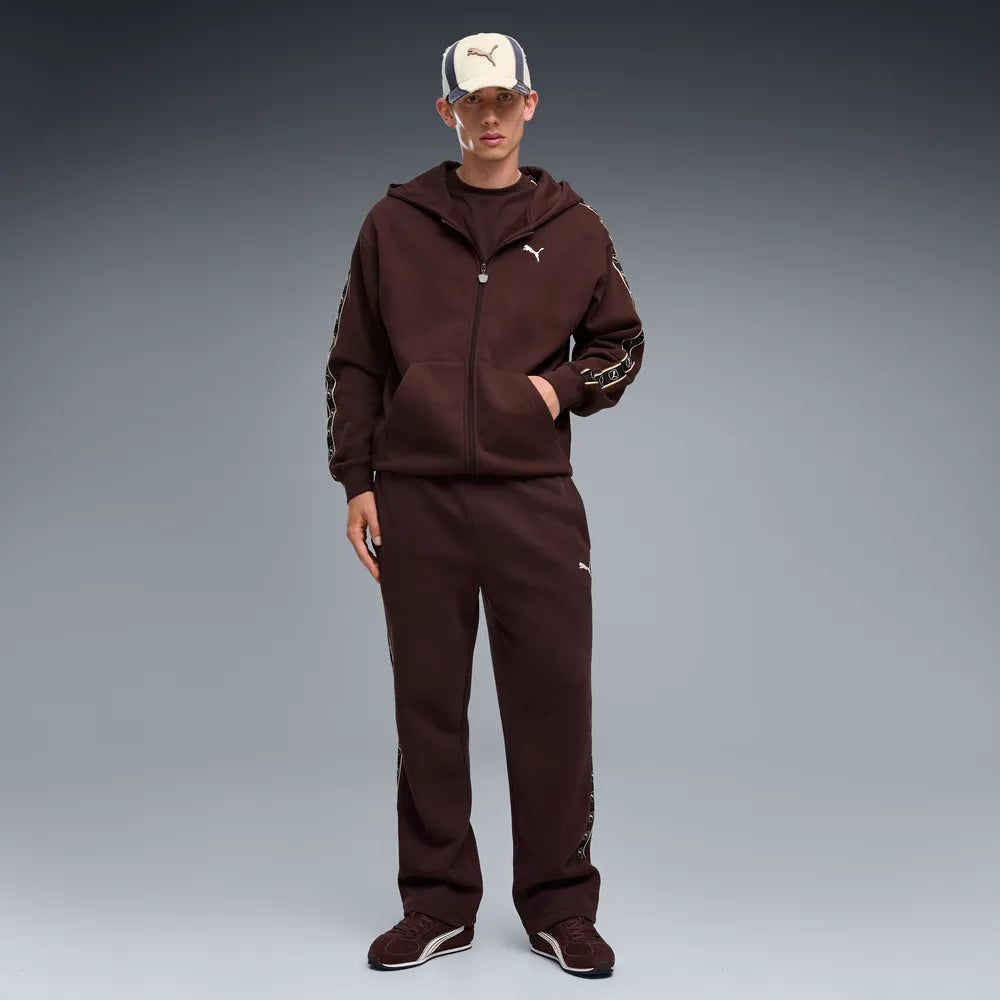 Felpa Essentials Elevated Tape Relaxed Full-Zip Hoodie Fleece - Marrone Cioccolato