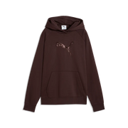 Felpa con cappuccio e paillettes Essentials da donna - Marrone Cioccolato