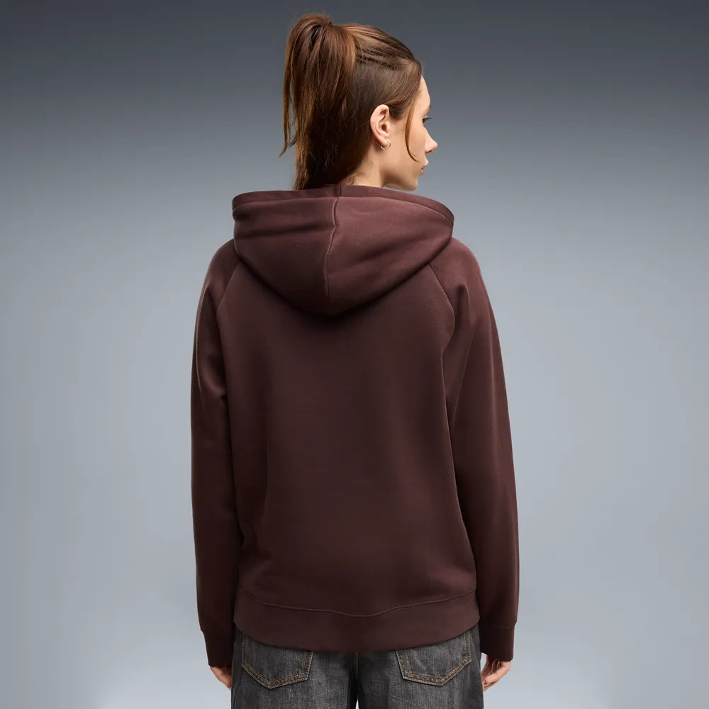 Felpa con cappuccio e paillettes Essentials da donna - Marrone Cioccolato