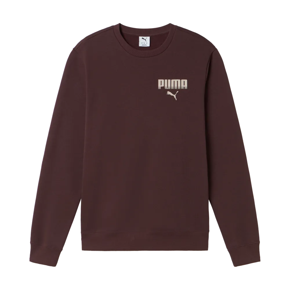 Felpa Essentials Graphic Crew Fleece - Marrone Cioccolato