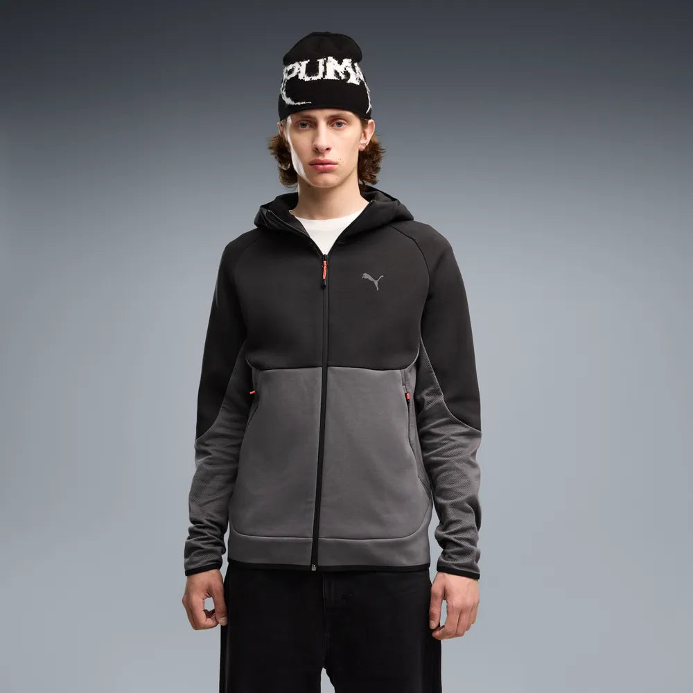 Felpa con cappuccio e zip PUMATECH Elevated da uomo - Grigio