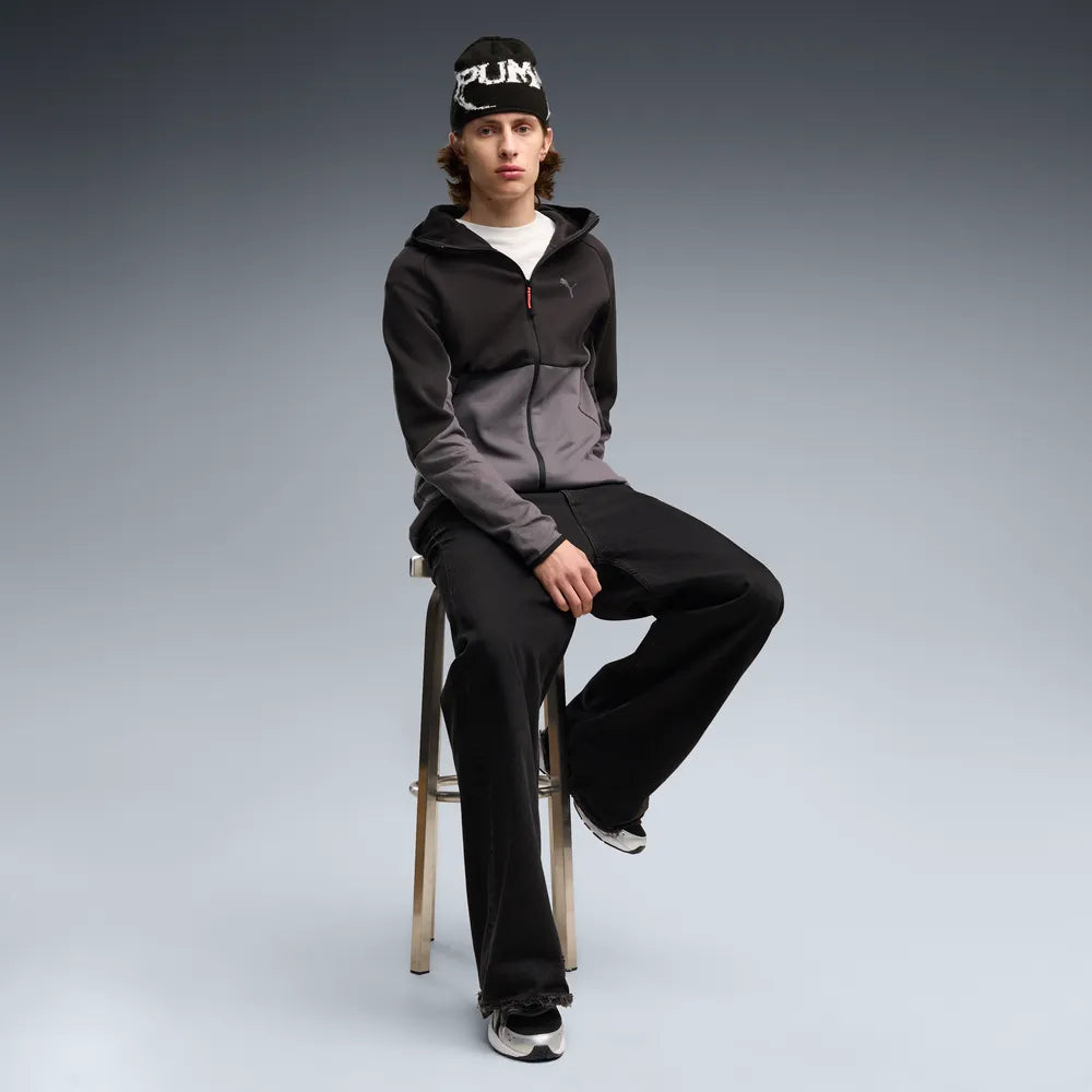 Felpa con cappuccio e zip PUMATECH Elevated da uomo - Grigio