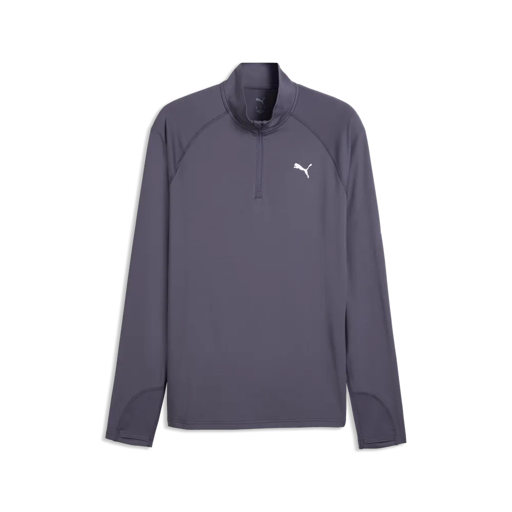 Top da running con zip corta VELOCITY CLOUDSPUN da uomo - Blu Inchiostro