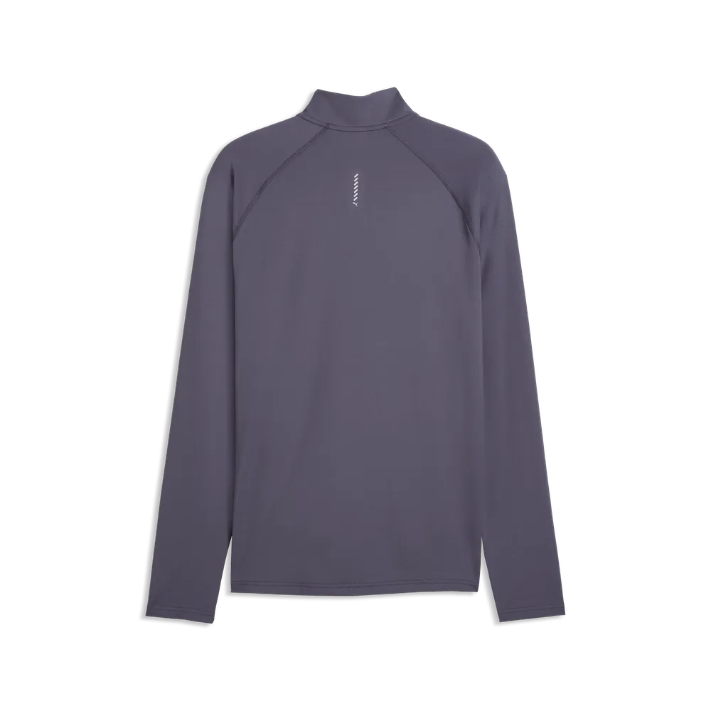 Top da running con zip corta VELOCITY CLOUDSPUN da uomo - Blu Inchiostro