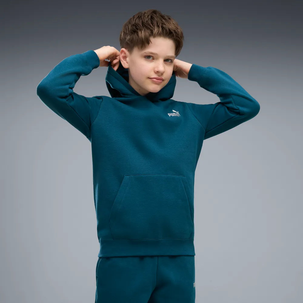 Felpa Essentials 2 Color Small No.1 Logo Hoodie Fleece Boys - Verde Petrolio