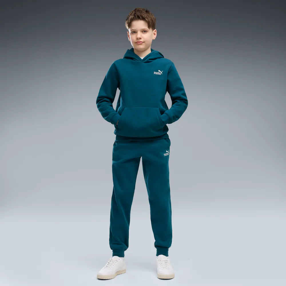 Felpa Essentials 2 Color Small No.1 Logo Hoodie Fleece Boys - Verde Petrolio