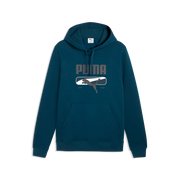 Felpa con cappuccio in pile PUMA Sport Logo Play da uomo - Verde Petrolio