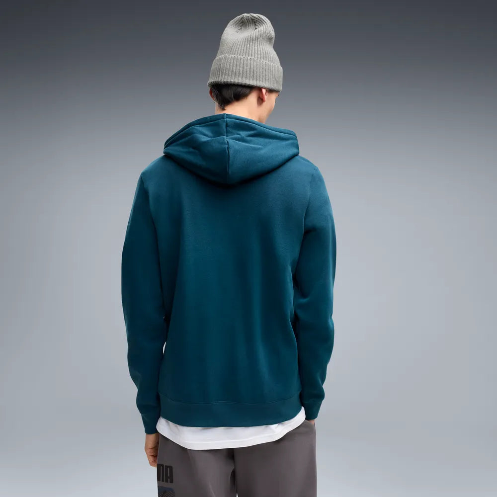 Felpa con cappuccio in pile PUMA Sport Logo Play da uomo - Verde Petrolio