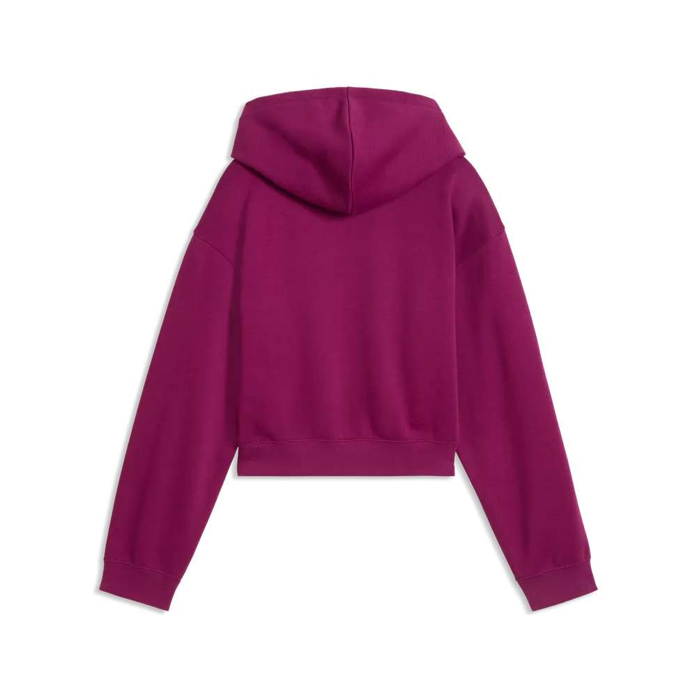 Felpa Essentials 2 Color No.1 Logo Short Length Hoodie Fleece Girls - Fucsia