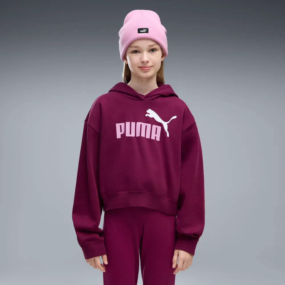 Felpa Essentials 2 Color No.1 Logo Short Length Hoodie Fleece Girls - Fucsia