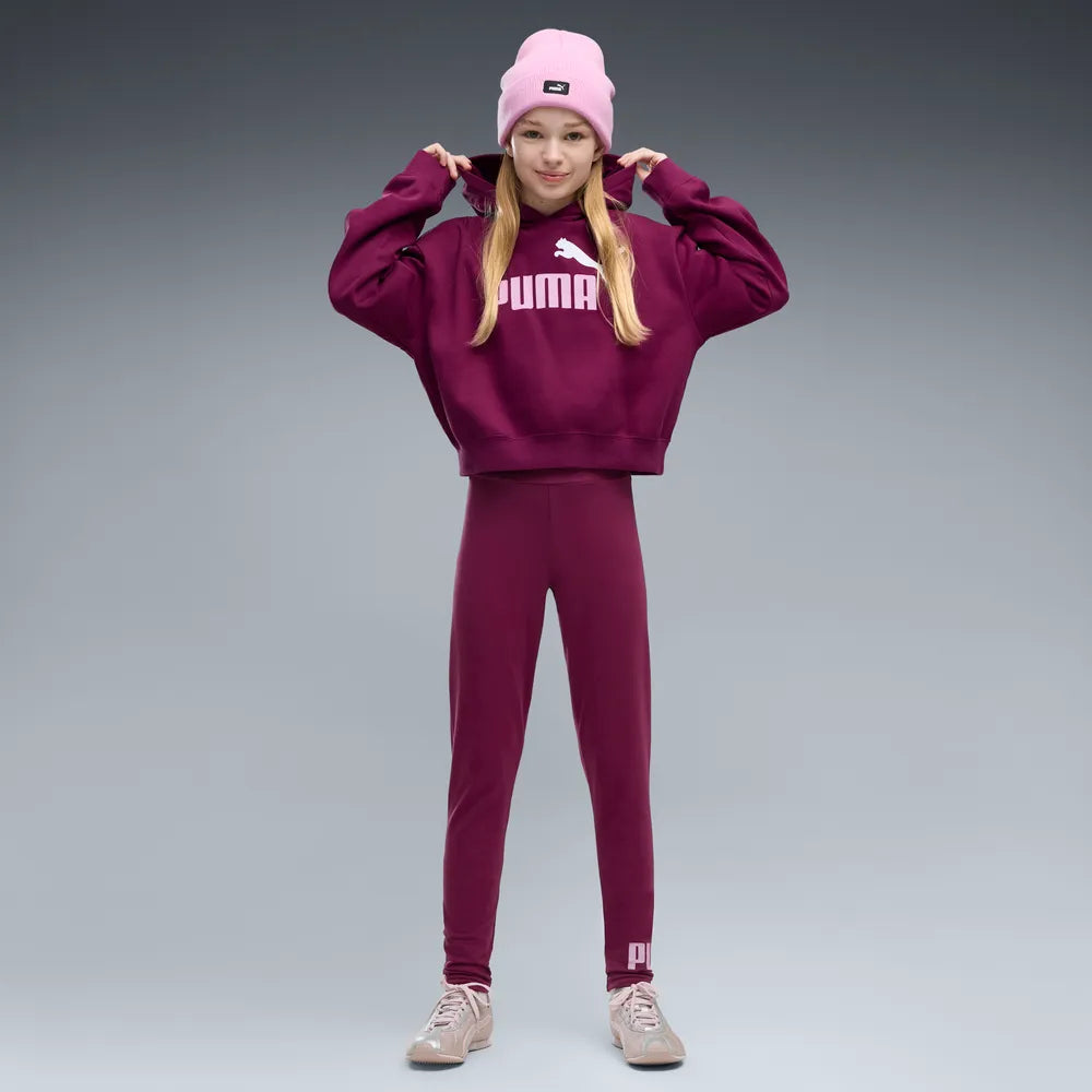 Felpa Essentials 2 Color No.1 Logo Short Length Hoodie Fleece Girls - Fucsia