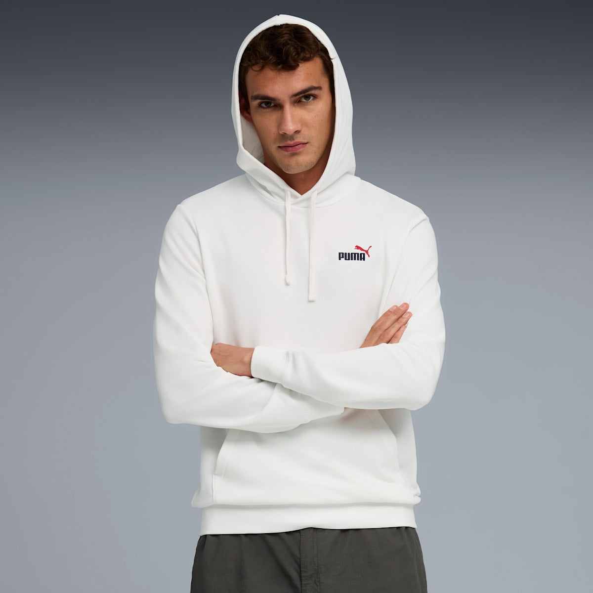 Puma ESS 2 Color Small No. 1 Logo Hoodie TR - Bianco / Rosso Bianco