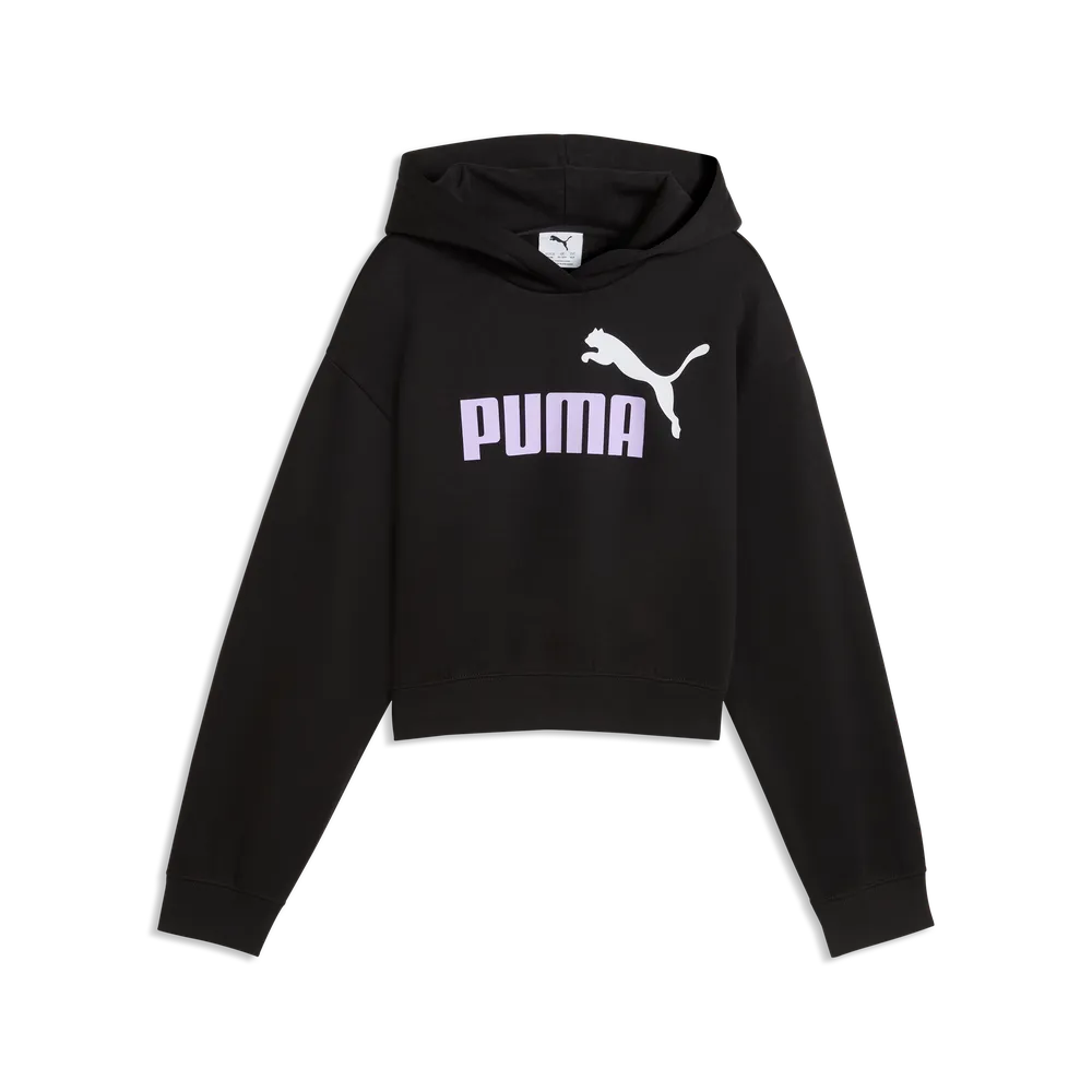 Felpa Essentials 2 Color No.1 Logo Short Length Hoodie Fleece Girls - Nero