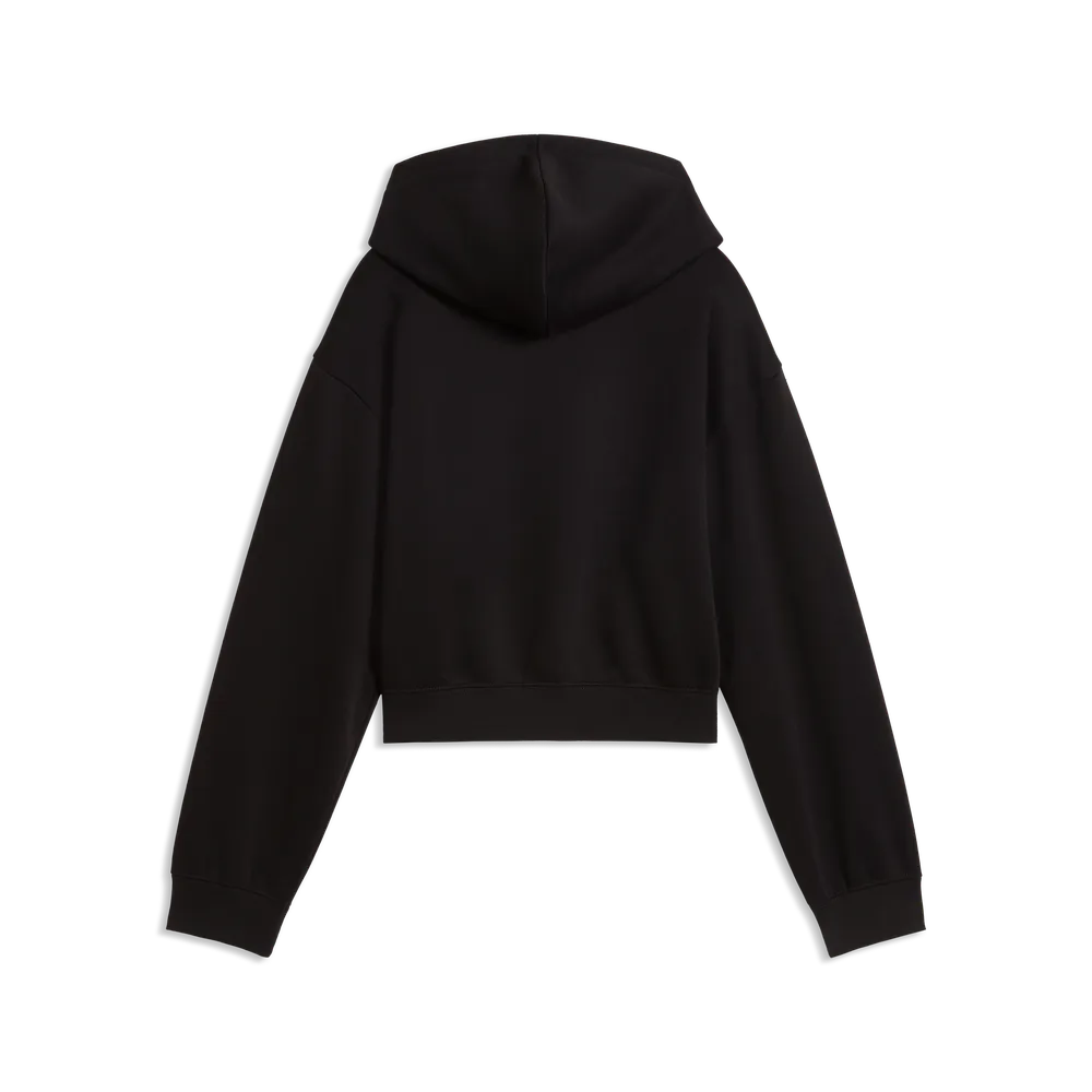 Felpa Essentials 2 Color No.1 Logo Short Length Hoodie Fleece Girls - Nero