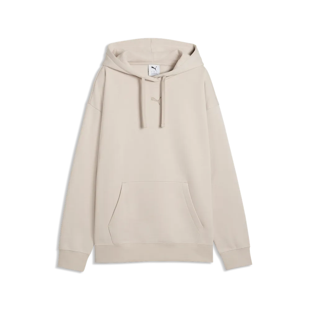 Felpa con cappuccio in pile Essentials dal taglio morbido da donna - Grigio Nebbia