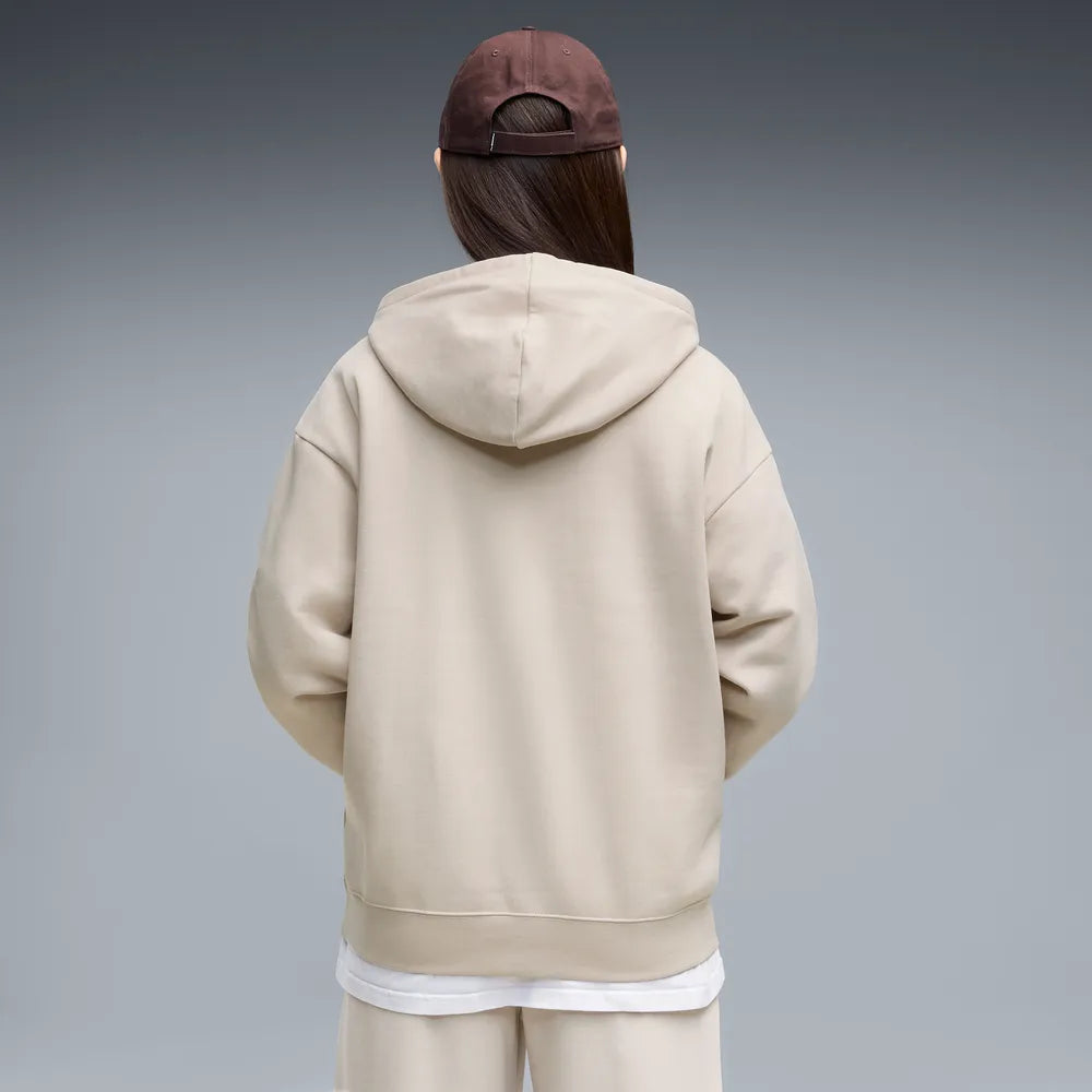 Felpa con cappuccio in pile Essentials dal taglio morbido da donna - Grigio Nebbia