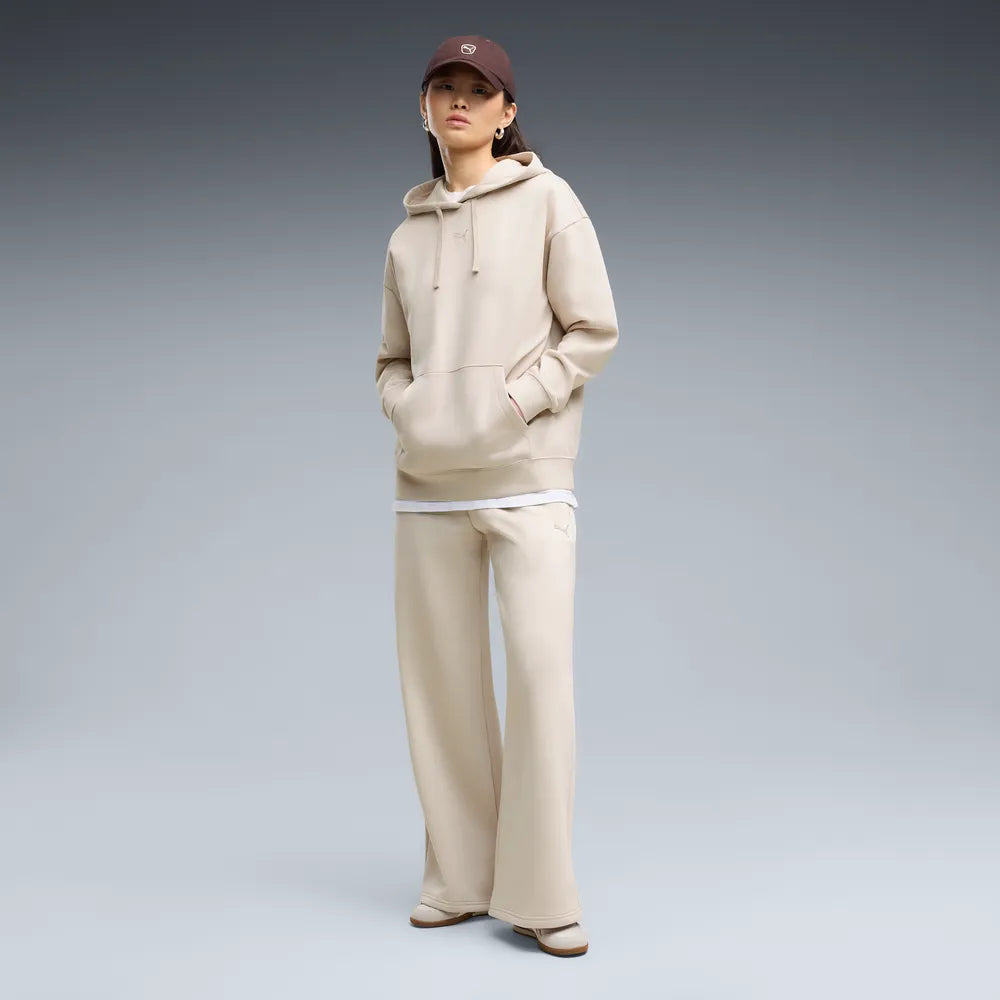 Felpa con cappuccio in pile Essentials dal taglio morbido da donna - Grigio Nebbia